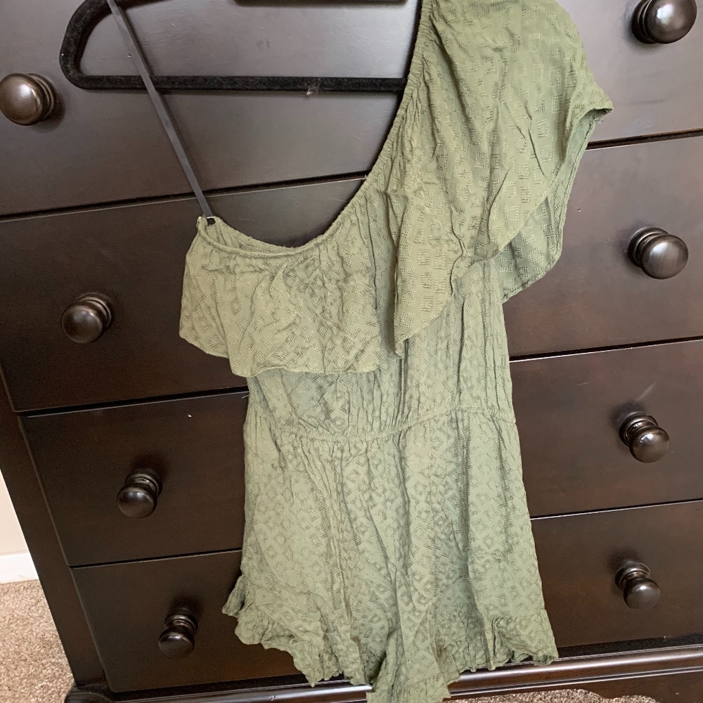 Impeccable Pig one shoulder lace romper